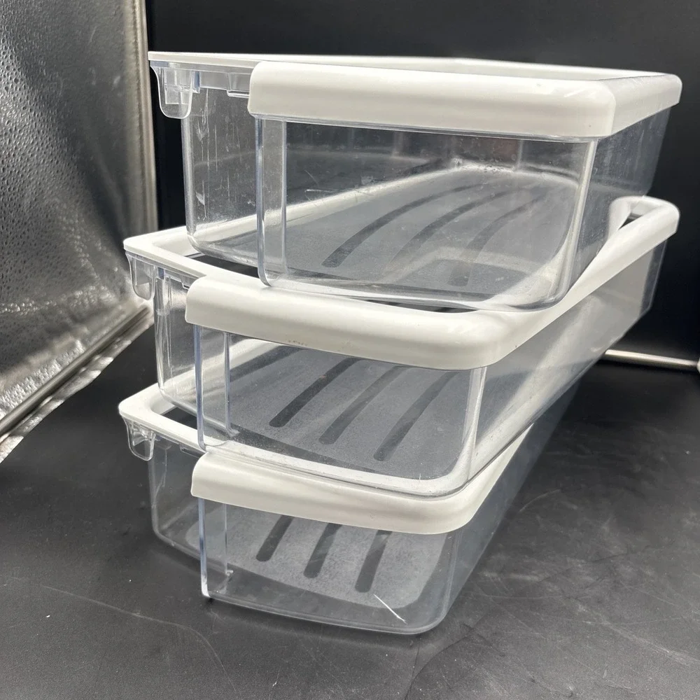 (3) Door Shelf Bin OEM Whirlpool Refrigerator W10321304 Kenmore WPW10431304 GUC